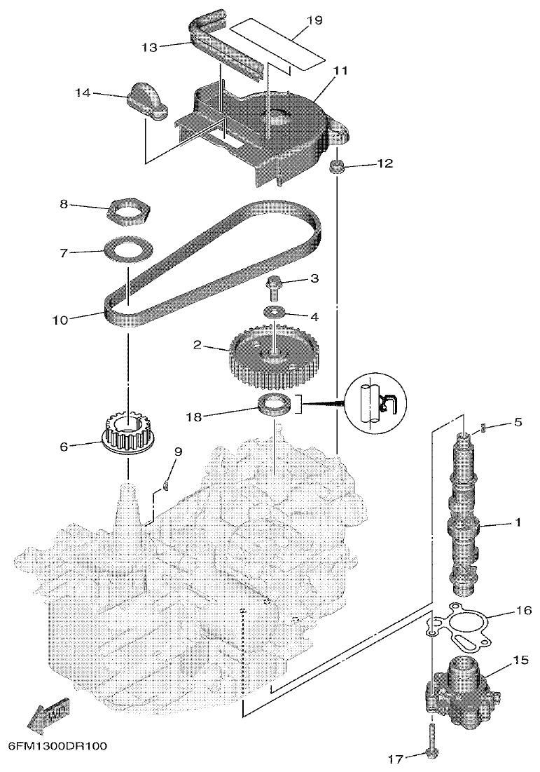 Yamaha F25G OIL PUMP parts diagram